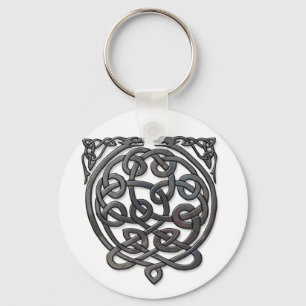 Celtic Knot Dragons – Black Chrome Keychain