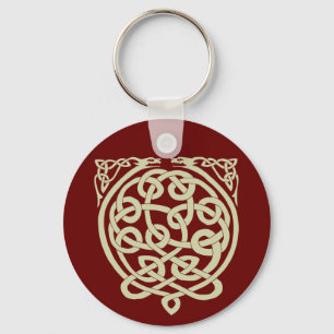 Celtic Knot Dragons – Black & White Keychain