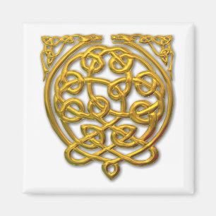Celtic Knot Dragons – Gold Magnet