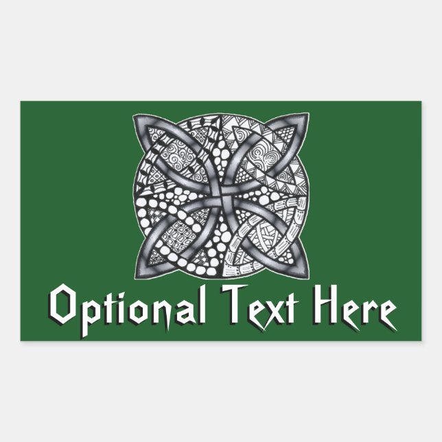 Celtic Knot Drawing With Custom Text Sticker (Front)