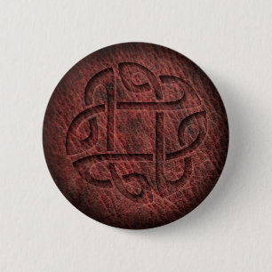 Celtic knot embossed leather 2 inch round button