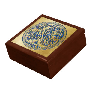 Celtic Knot Gold Birds & Blue -Gift Box