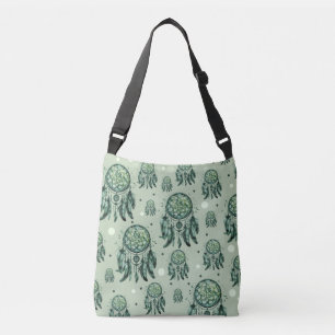 Celtic knot green dreamcatcher crossbody bag