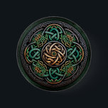 Celtic Knot Green Gold Knotwork 2 Inch Round Button<br><div class="desc">Celtic Knot Green Gold Knotwork</div>