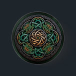 Celtic Knot Green Gold Knotwork 2 Inch Round Button<br><div class="desc">Celtic Knot Green Gold Knotwork</div>