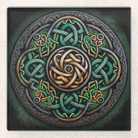 Celtic Knot Green Gold Knotwork