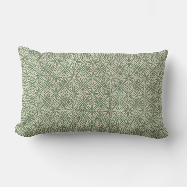 Celtic Knot Green Pattern Lumbar Pillow (Front)