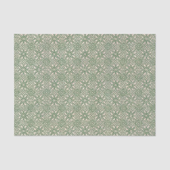 Celtic Knot Green Pattern Tissue Paper (Front)