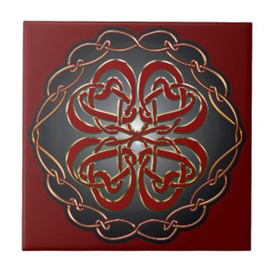 Celtic knot Hearts Tile