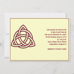Celtic Knot in Burgandy and Mythic Ivory Party Invitation