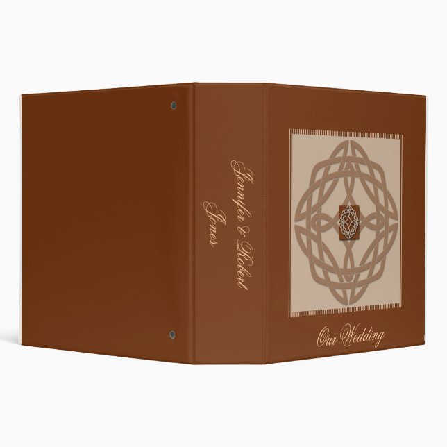 Celtic Knot in Cream and Rust Wedding Binder (Background)
