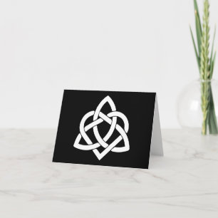 Celtic Knot Initials - Thank You - Black and White Card