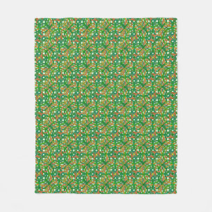 Celtic Knot Irish Braid Pattern Green Pretty Fleece Blanket