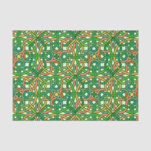 Celtic Knot Irish Braid Pattern Green Pretty Tissue Paper