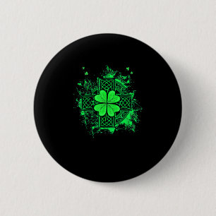 Celtic Knot Irish Shamrock Three Leaf Clover St Pa 2 Inch Round Button
