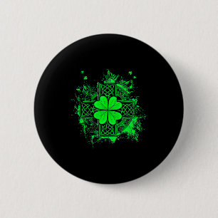 Celtic Knot Irish Shamrock Three Leaf Clover St Pa 2 Inch Round Button
