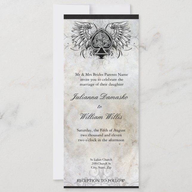 Celtic Knot Irish Urban Tattoo Wedding Invitation (Front)