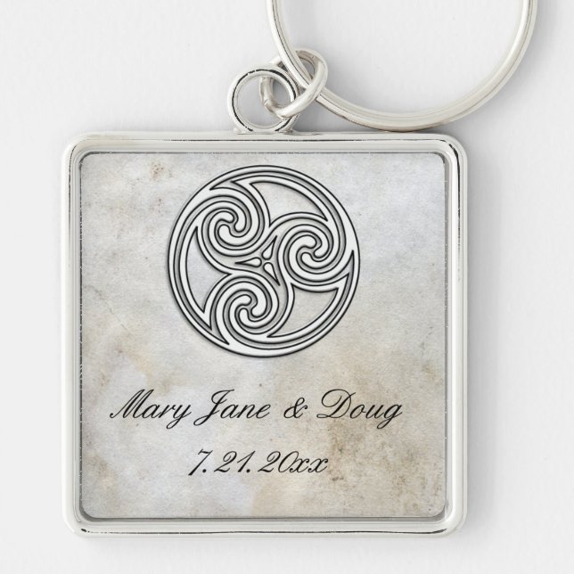 Celtic Knot Keychain on Parchment Paper (Front)