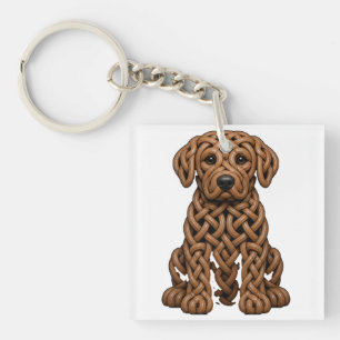 Celtic Knot Labradoodle Dog Art Keychain