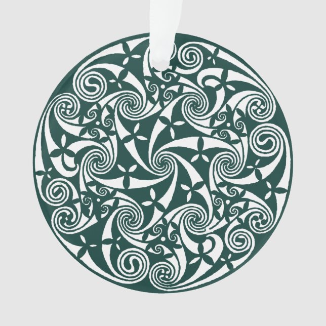 Celtic Knot Medallion Round Design, Irish Artwork Ornament (Front)