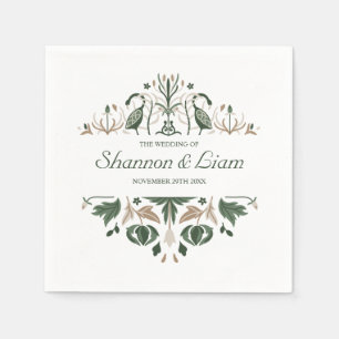 Celtic Knot   Modern Floral Irish Custom Wedding Napkin
