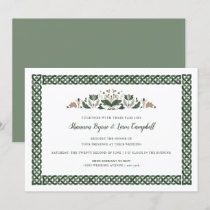 Celtic Knot Modern Floral Irish Wedding Invitation