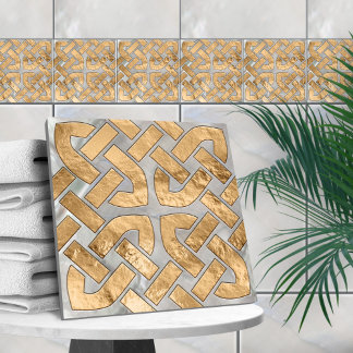 Celtic knot - Mother of Pearl and Gold Tile