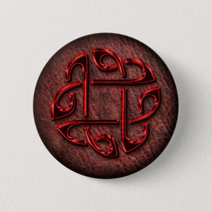 Celtic knot on genuine leather 2 inch round button