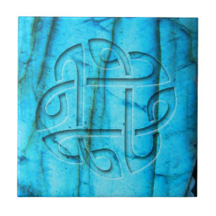 Celtic knot on labradorite tile