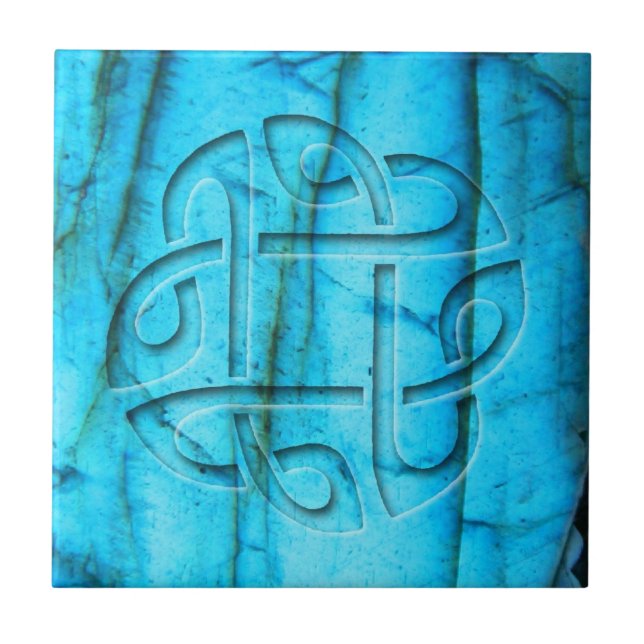 Celtic knot on labradorite tile (Front)