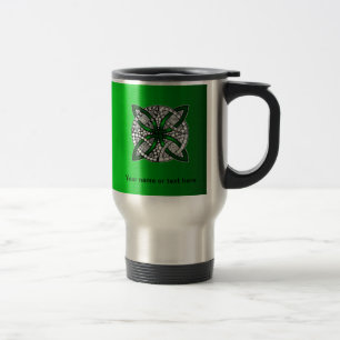 Celtic Knot Original Art Green Travel Mug