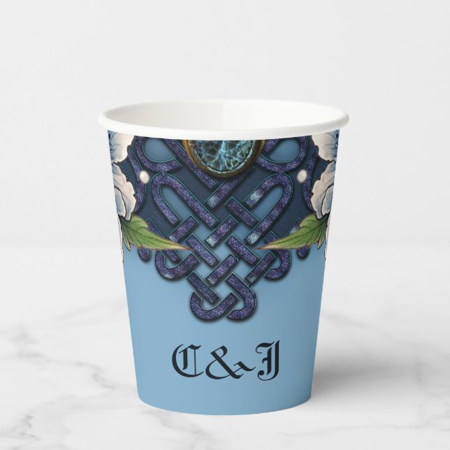 Celtic knot paper cups (Left)