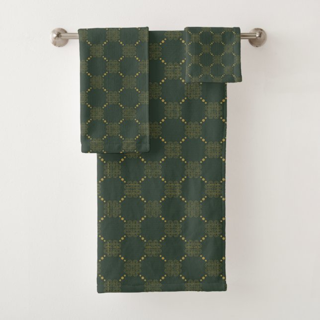 Celtic Knot Pattern Bath Towel Set (Insitu)