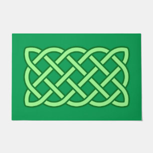 Celtic Knot Pattern, Emerald and Lime Green  Doormat