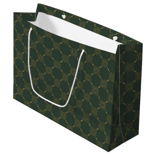 Celtic Knot Pattern Large Gift Bag (Front Angled)
