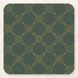 Celtic Knot Pattern Square Paper Coaster