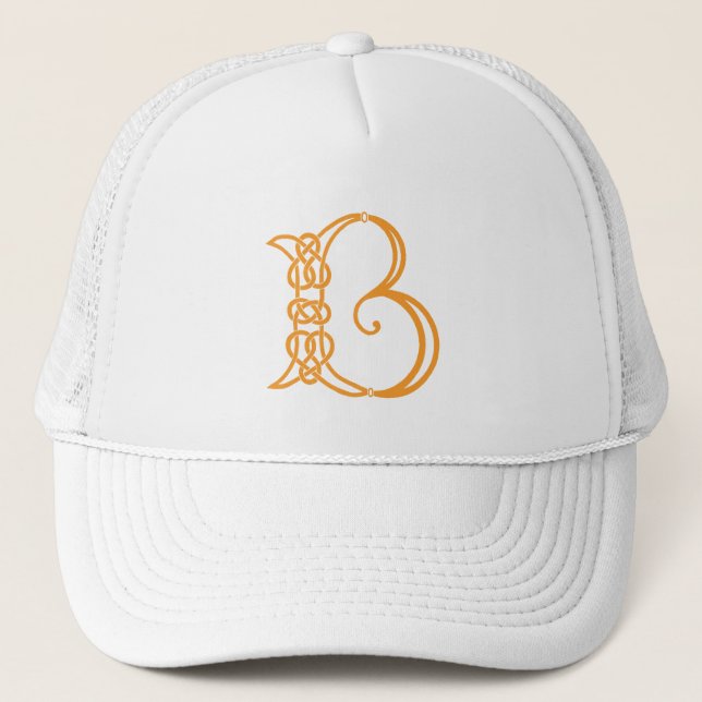 Celtic Knot Personalized Initial B Trucker Hat (Front)