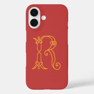 Celtic Knot Personalized Initial R iPhone 16 Case