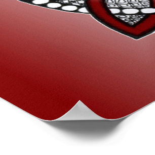 Celtic Knot Red Doodle Drawing Poster