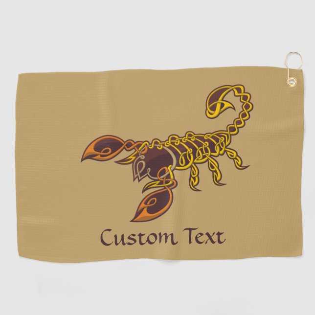 Celtic Knot Scorpion Golf Towel (Horizontal)