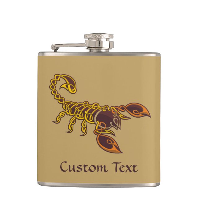 Celtic Knot Scorpion Hip Flask (Front)