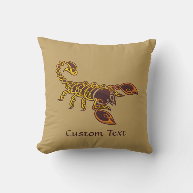 Celtic Knot Scorpion Throw Pillow (Front)