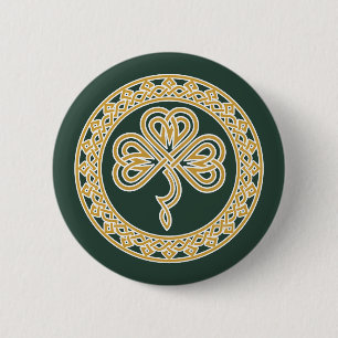Celtic Knot Shamrock 2 Inch Round Button