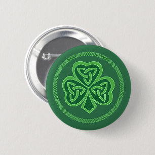 Celtic Knot Shamrock 2 Inch Round Button