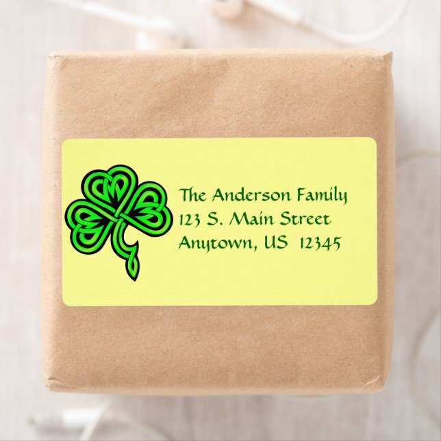 Celtic Knot Shamrock Avery Label (Insitu)
