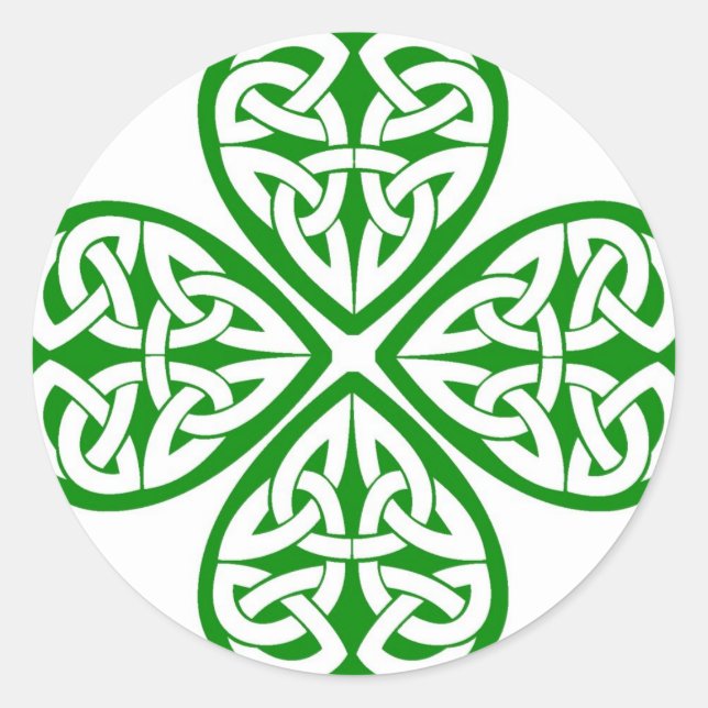 Celtic Knot Shamrock Classic Round Sticker (Front)