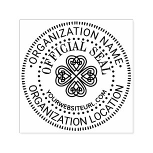 Celtic Knot Shamrock Custom Official Seal Loc URL Self-inking Stamp