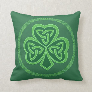 Celtic Knot Shamrock Throw Pillow