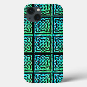 Celtic Knot - Square Blue Green iPhone 13 Case