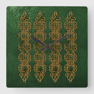 Celtic Knot Strips Square Wall Clock